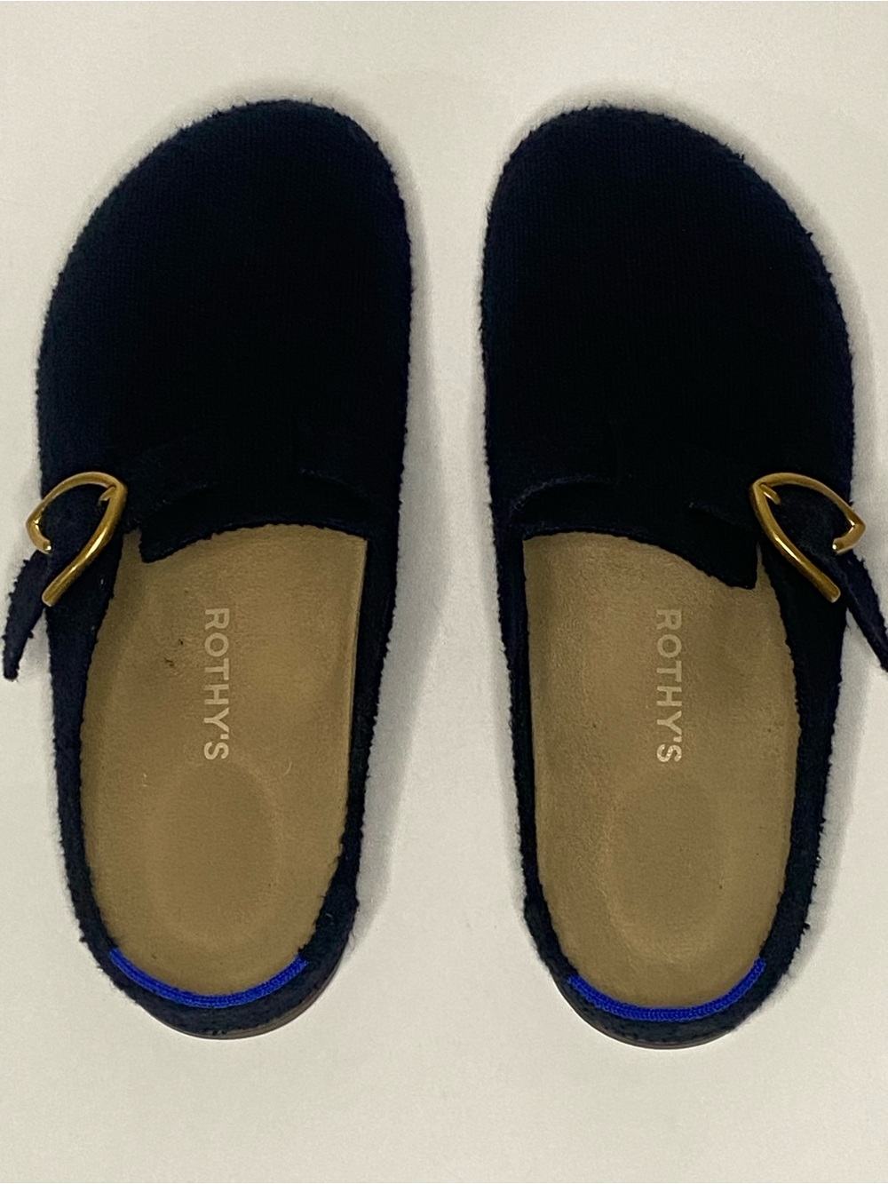 Rothy’s The Buckle Clog Soft Black Bouclé Gold Buckle W11 M10 - Picture 2 of 13